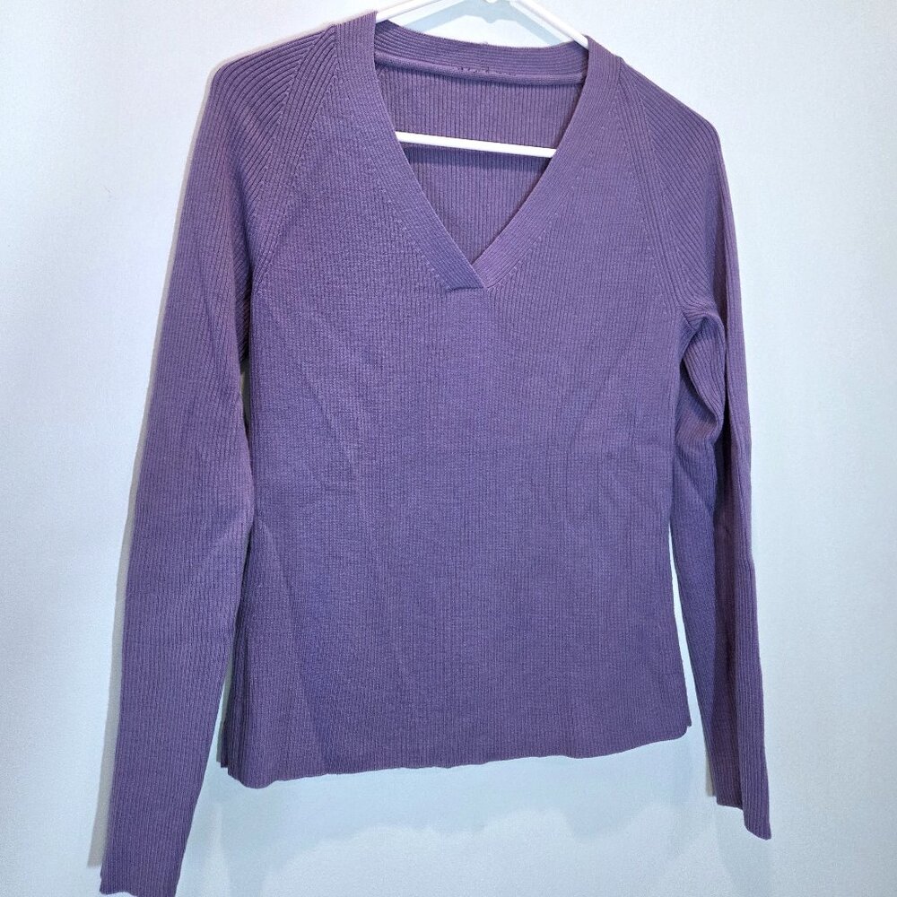 The Limited Purple V-Neck Sweater Size M